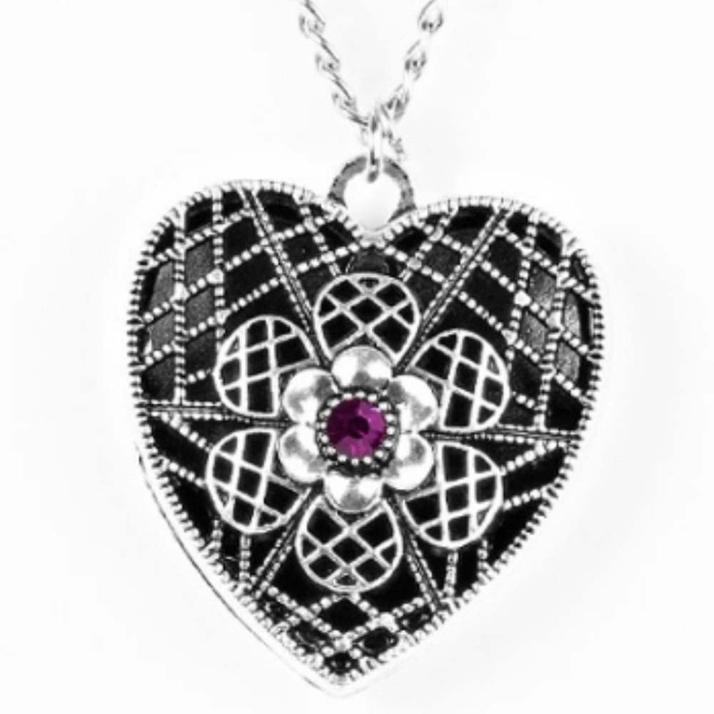 Necklace & Earrings - Under LOCKET and Key Purple